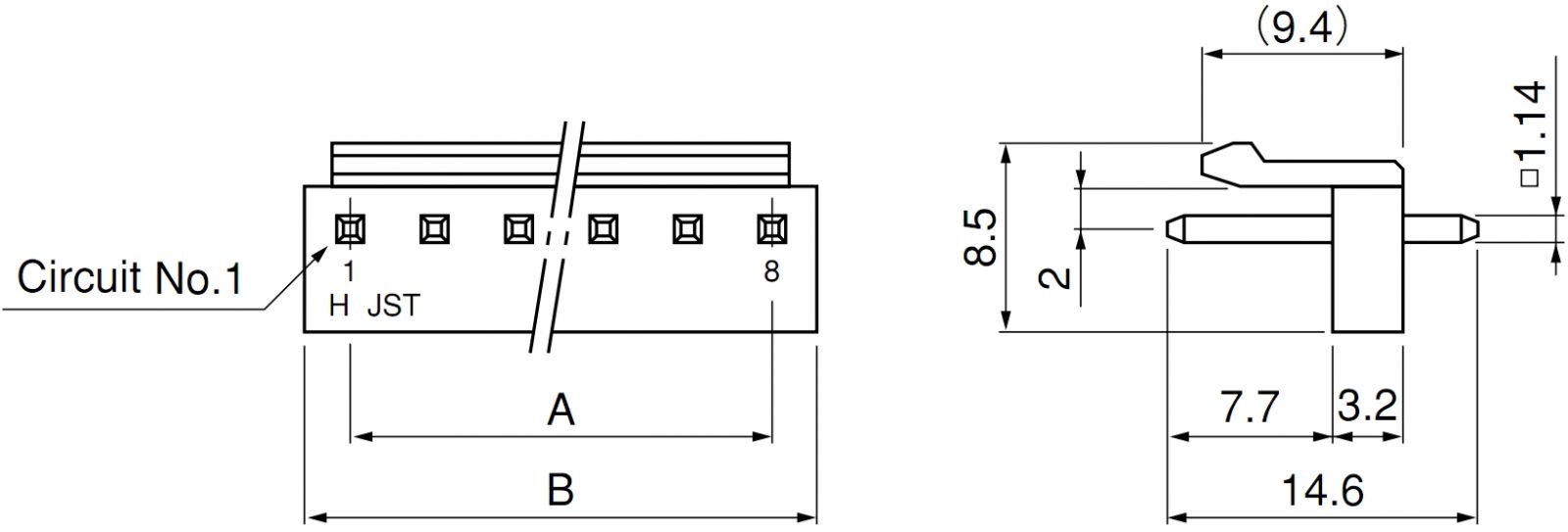 מחבר קונקטור JST VH B7P-VH